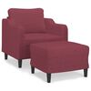 vidaXL Fauteuil avec repose-pied Rouge bordeaux 60 cm Tissu