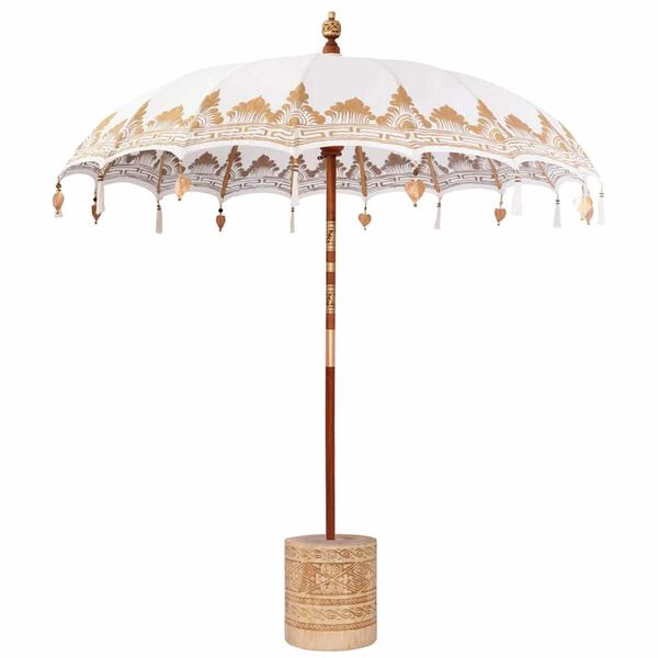 vidaXL Parasol balinais 260 2 pcs Cr&egrave;me Coton et bois massif