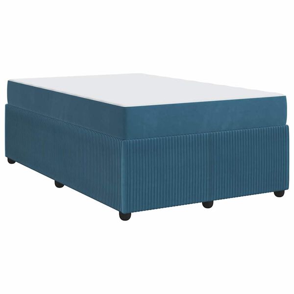 vidaXL Cadre de lit avec matelas Bleu 120 x 190 cm Velours