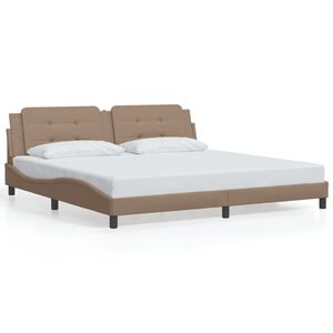 vidaXL Cadre de lit sans matelas Zadar cappuccino 200x200 cm similicuir