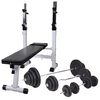 vidaXL Banc d'entra&icirc;nement avec support de poids jeu d'halt&egrave;res 120 kg