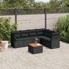 vidaXL Salon de jardin 7 pcs avec coussins noir r&eacute;sine tress&eacute;e