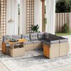 vidaXL Salon de jardin avec coussins 10 pcs beige r&eacute;sine tress&eacute;e