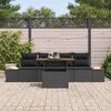 vidaXL Ensemble de canap&eacute; de jardin 5 pcs Noir Poly rotin