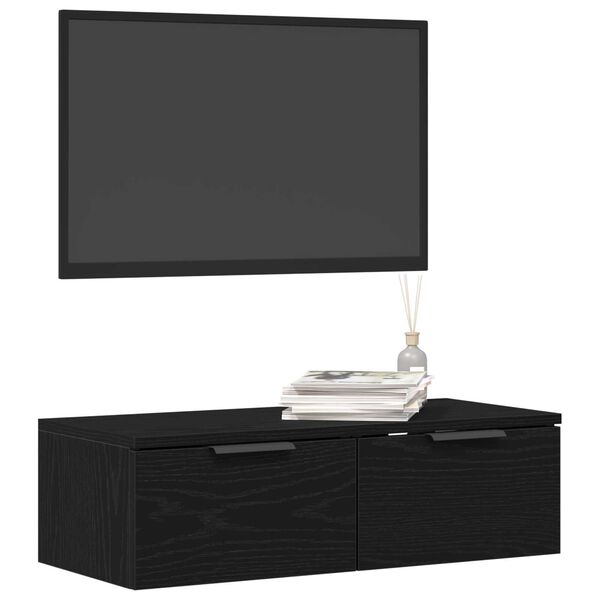 vidaXL Meuble mural Chêne noir 68 x 30 x 20 cm Bois d'ingénierie