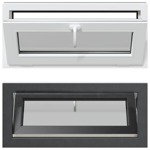 vidaXL Fen&ecirc;tre de sous-sol RISOR 90 x 40 cm PVC et verre Anthracite