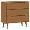 vidaXL Commode MOLDE Caramel 80 x 40 x 80 cm Bois de pin massif