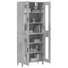 vidaXL Buffet haut Gris b&eacute;ton 69,5x34x180 cm Bois d'ing&eacute;nierie