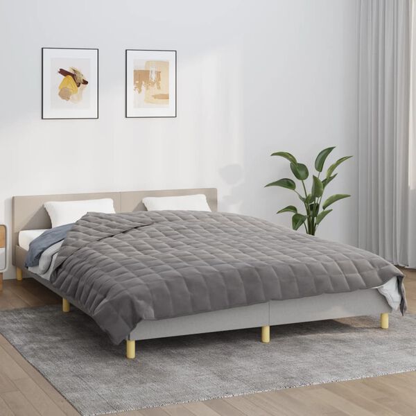 vidaXL Couverture lest&eacute;e Gris 220x235 cm 11 kg Tissu