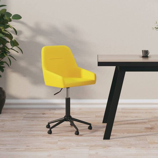 vidaXL Chaise pivotante de bureau Jaune moutarde Velours