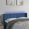 vidaXL T&ecirc;te de lit &agrave; LED Bleu fonc&eacute; 147x16x78/88 cm Velours