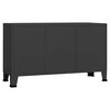 vidaXL Buffet industriel Noir 105x35x62 cm M&eacute;tal et verre