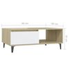 vidaXL Table basse blanc et ch&ecirc;ne sonoma 90x60x35 cm bois d'ing&eacute;nierie