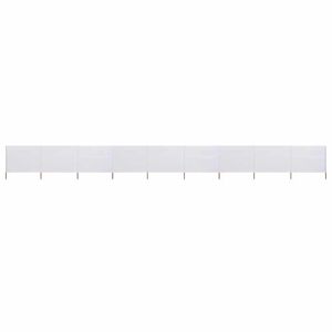 vidaXL Paravent 9 panneaux Tissu 1200 x 120 cm Blanc sable