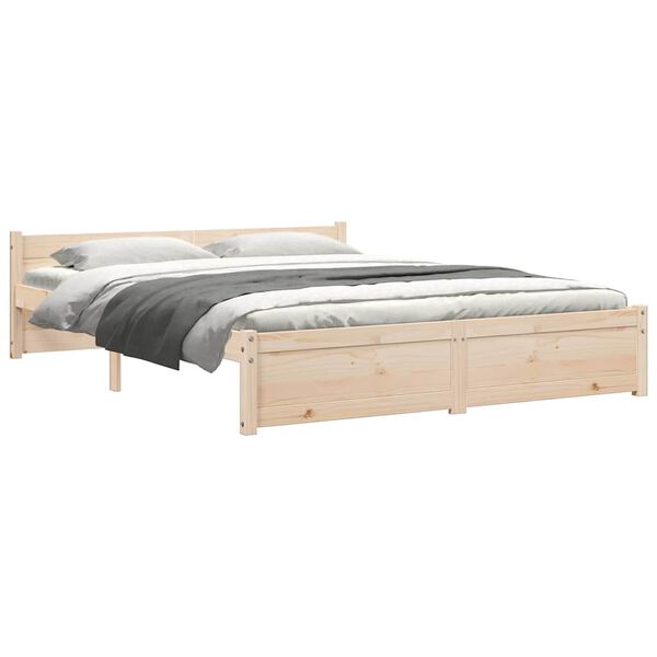 vidaXL Cadre de lit sans matelas bois massif 135x190 cm