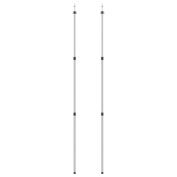 vidaXL M&acirc;ts de b&acirc;che t&eacute;lescopiques 102-260 cm 2 pcs Aluminium