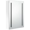 vidaXL Armoire de salle de bain &agrave; miroir LED Blanc brillant 50x13x70cm