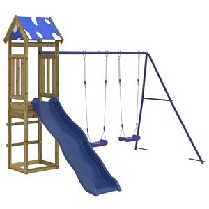 vidaXL Aire de jeux d'ext&eacute;rieur bois de pin impr&eacute;gn&eacute;