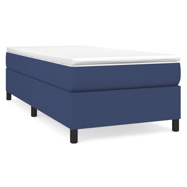 vidaXL Sommier &agrave; lattes de lit avec matelas Bleu 90x190 cm Tissu
