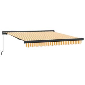 vidaXL Auvent r&eacute;tractable jaune et blanc 3x2,5 m tissu et aluminium