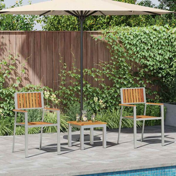 vidaXL Ensemble de salle &agrave; manger pour jardin 3 pcs Marron