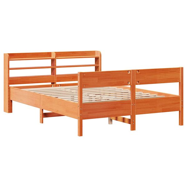 vidaXL Cadre de lit sans matelas cire marron 120x200cm bois pin massif