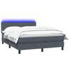 vidaXL Sommier &agrave; lattes de lit et matelas et LED gris fonc&eacute; 160x220cm velours