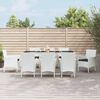 vidaXL Ensemble &agrave; manger de jardin et coussins 9 pcs blanc poly rotin