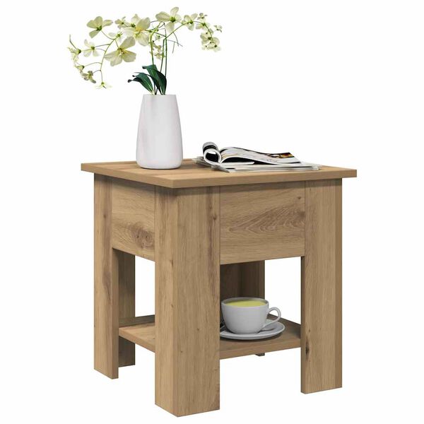 vidaXL Table basse ch&ecirc;ne artisanal 40x40x42 cm bois d'ing&eacute;nierie