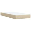 vidaXL Sommier &agrave; lattes de lit avec matelas Cr&egrave;me 100x200 cm Tissu
