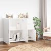 vidaXL Buffet Blanc brillant 91x29,5x75 cm Bois d'ing&eacute;nierie