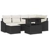 vidaXL Ensemble de canap&eacute; de jardin 7 pc Noir et Cr&egrave;me polyrotin