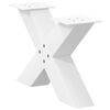 vidaXL Pieds de table basse en forme de X, 2 pi&egrave;ces, blanc, 60 x (30-31) cm, acier
