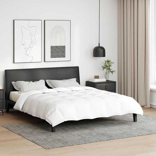 vidaXL Duvet d'&eacute;t&eacute; simple Blanc 240 x 260 cm Plume