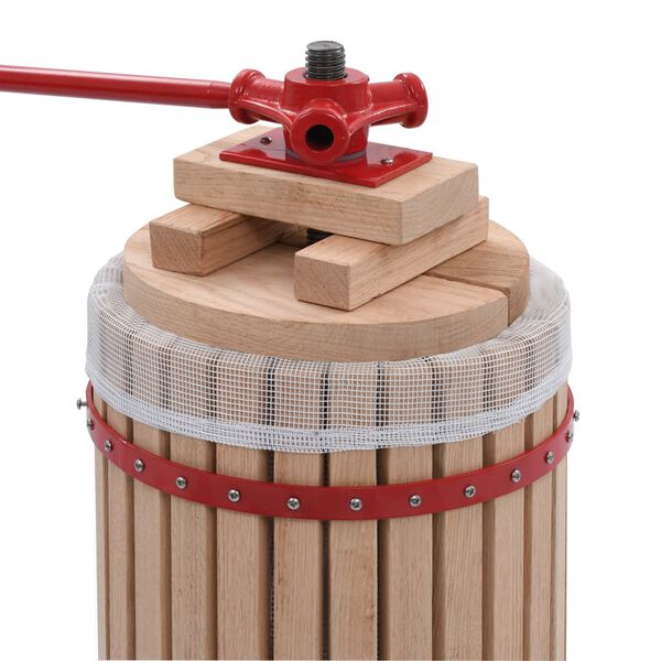 vidaXL Presse-fruits et &agrave; vin avec sac en tissu 24 L Bois de ch&ecirc;ne