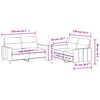 vidaXL Ensemble de canap&eacute;s 2 pcs avec coussins Cr&egrave;me Tissu