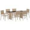 vidaXL Ensemble de salle &agrave; manger pour jardin 7 pc Beige polyrotin