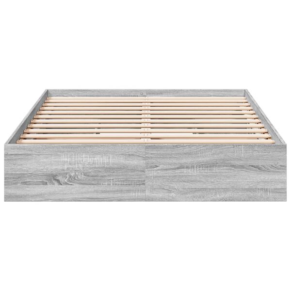 vidaXL Cadre de lit avec tiroirs sans matelas sonoma gris 140x200 cm
