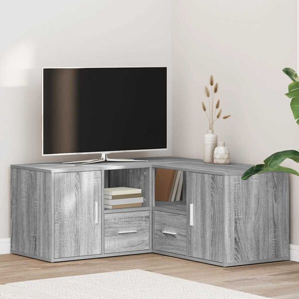 vidaXL Armoire d'angle sonoma gris 160x40x45 cm bois d'ing&eacute;nierie