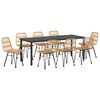 vidaXL Ensemble de salle &agrave; manger pour jardin 9 pc Marron