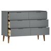 vidaXL Commode MOLDE Gris 113x40x80 cm Bois de pin massif