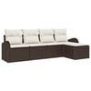 vidaXL Ensemble de canap&eacute; de jardin 5 pcs Marron polyrotin