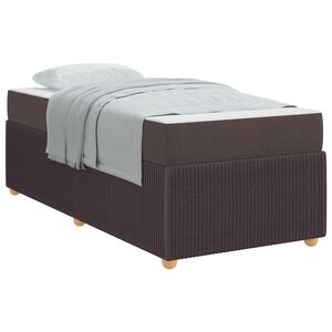 vidaXL Cadre de lit avec matelas Marron fonc&eacute; 80 x 200 cm tissu
