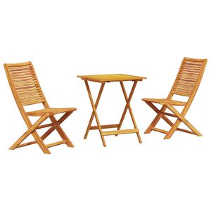 vidaXL Ensemble bistro pliant 3 pcs Marron Bois d'Acacia Massif