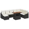 vidaXL Ensemble de canap&eacute; de jardin 9 pcs Noir polyrotin