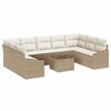 vidaXL Ensemble de canap&eacute; de jardin 9 pc Beige et cr&egrave;me polyrotin