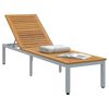 vidaXL Chaise longue Gris 200 x 55 x 35 cm Bois d'acacia massif