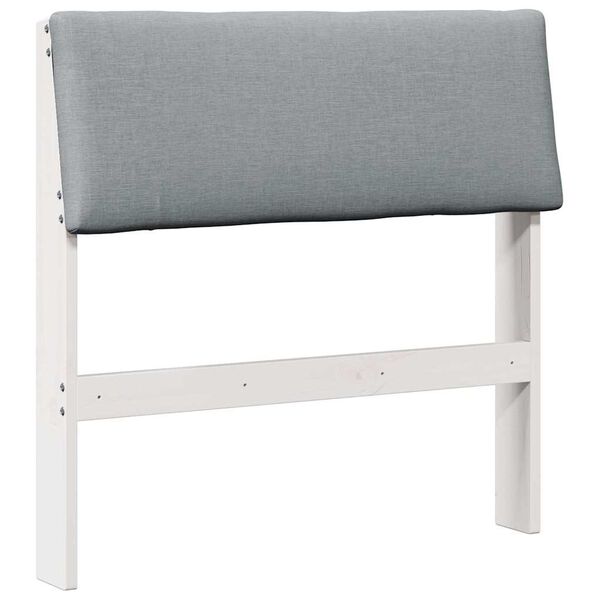 vidaXL T&ecirc;te de lit capitonn&eacute;e Gris clair 75 cm Pin massif