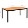 vidaXL Ensemble à manger de jardin 7 pcs noir et marron