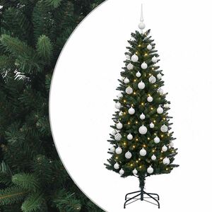 vidaXL Arbre de No&euml;l Artificiel avec Boule 120 cm 150 LED Blanc chaud